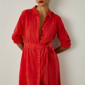 H&M Red Long Sleeve Dress
